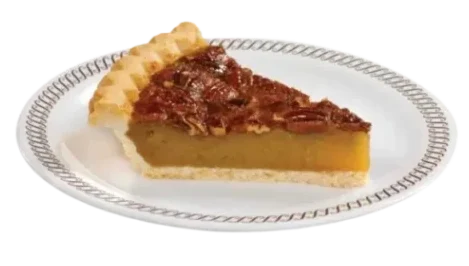 a slice of pie on a plate