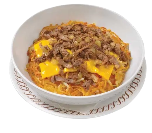 Cheese-Steak Melt HHashbrown Bowl At Waffle House Mneu